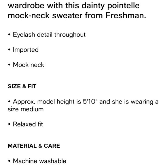 Pointelle Mock-Neck Sweater Eyelash Yarn Color Sunflower Size: Small NWT - Picture 4 of 8